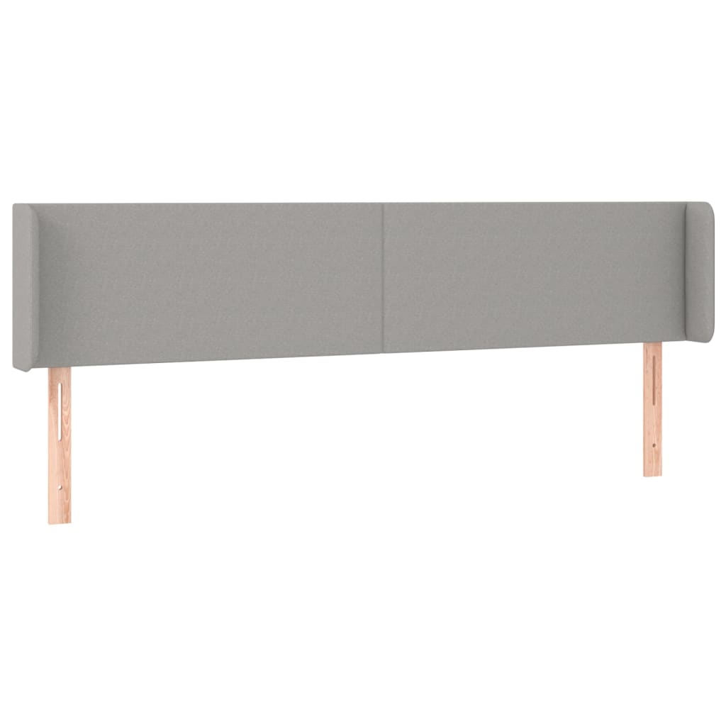sengegavl med kanter 163x16x78/88 cm stof lysegrå
