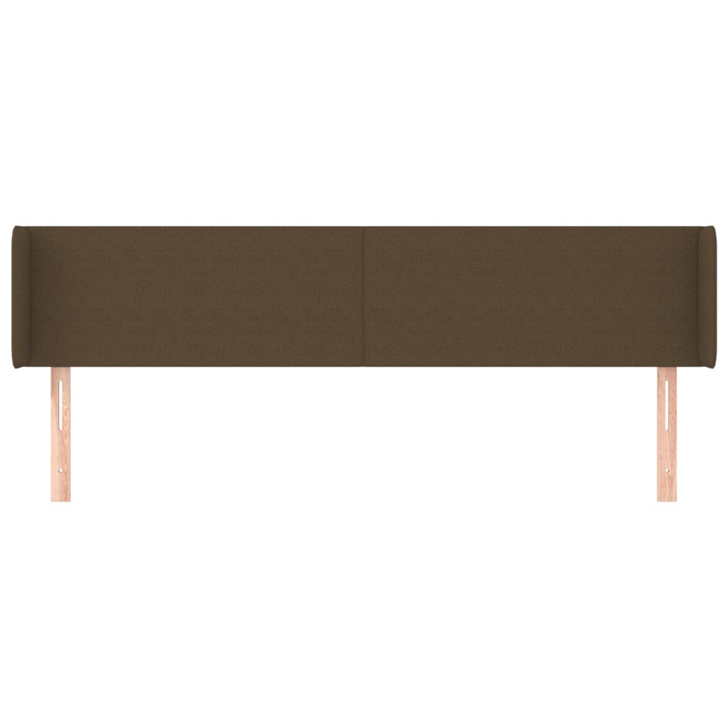 sengegavl med kanter 163x16x78/88 cm stof mørkebrun
