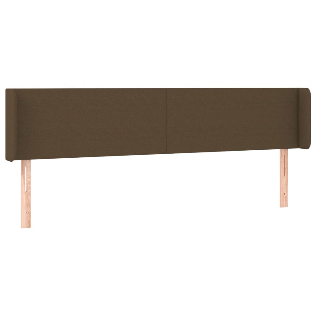 sengegavl med kanter 183x16x78/88 cm stof mørkebrun