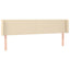 sengegavl med kanter 203x16x78/88 cm stof cremefarvet