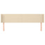 sengegavl med kanter 203x16x78/88 cm stof cremefarvet
