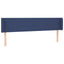 sengegavl med kanter 203x16x78/88 cm stof blå