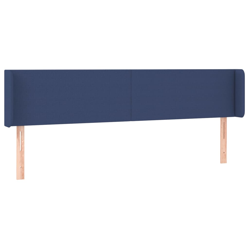 sengegavl med kanter 203x16x78/88 cm stof blå