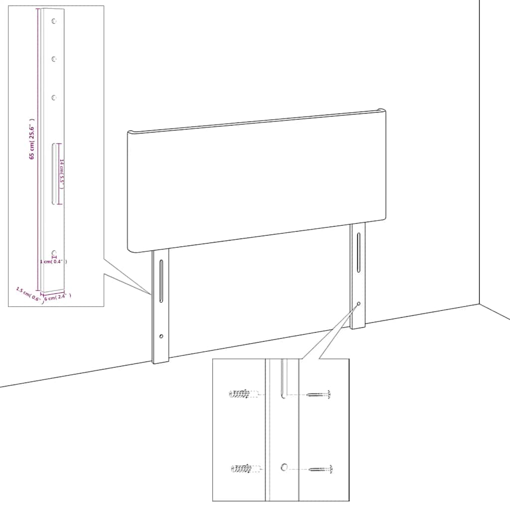 sengegavl med kanter 147x16x78/88 cm fløjl mørkeblå