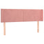 sengegavl med kanter 147x16x78/88 cm fløjl lyserød