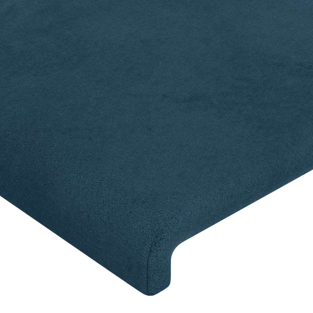 sengegavl med kanter 203x16x78/88 cm fløjl mørkeblå
