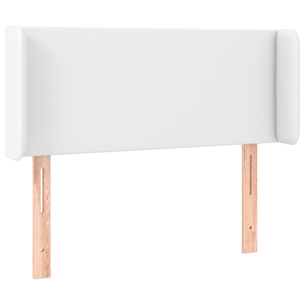 sengegavl med kanter 83x16x78/88 cm kunstlæder hvid