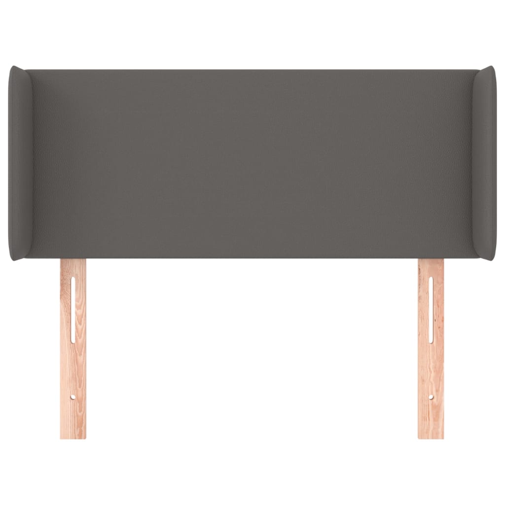 sengegavl med kanter 83x16x78/88 cm kunstlæder grå