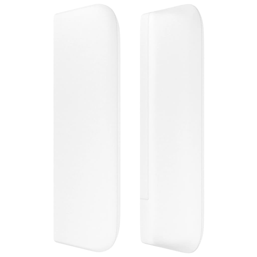 sengegavl med kanter 93x16x78/88 cm kunstlæder hvid