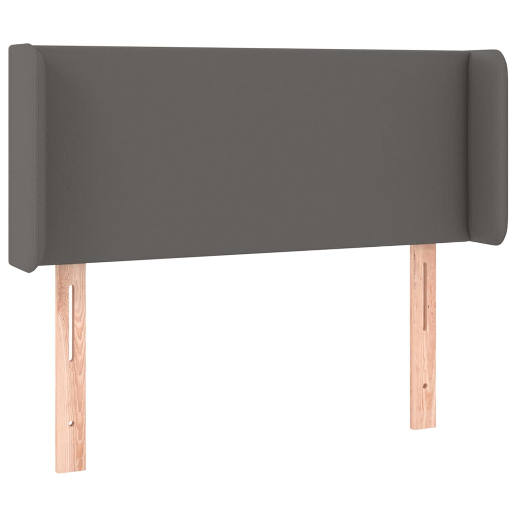 sengegavl med kanter 93x16x78/88 cm kunstlæder grå