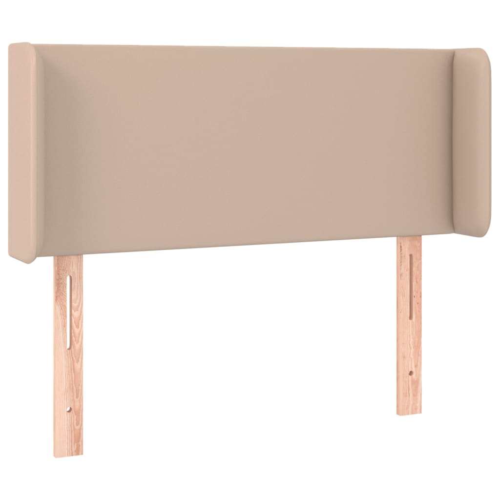 sengegavl med kanter 103x16x78/88 cm kunstlæder cappuccino