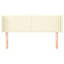 sengegavl med kanter 147x16x78/88 cm kunstlæder cremefarvet