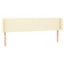 sengegavl med kanter 163x16x78/88 cm kunstlæder cremefarvet