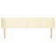 sengegavl med kanter 163x16x78/88 cm kunstlæder cremefarvet