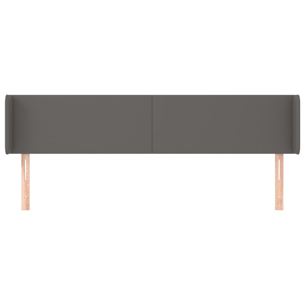 sengegavl med kanter 163x16x78/88 cm kunstlæder grå