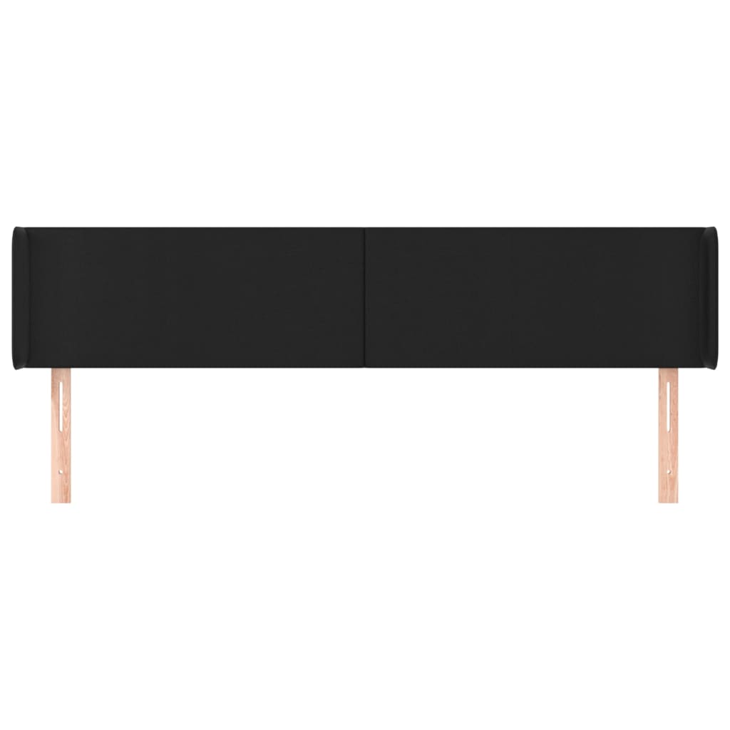sengegavl med kanter 183x16x78/88 cm kunstlæder sort