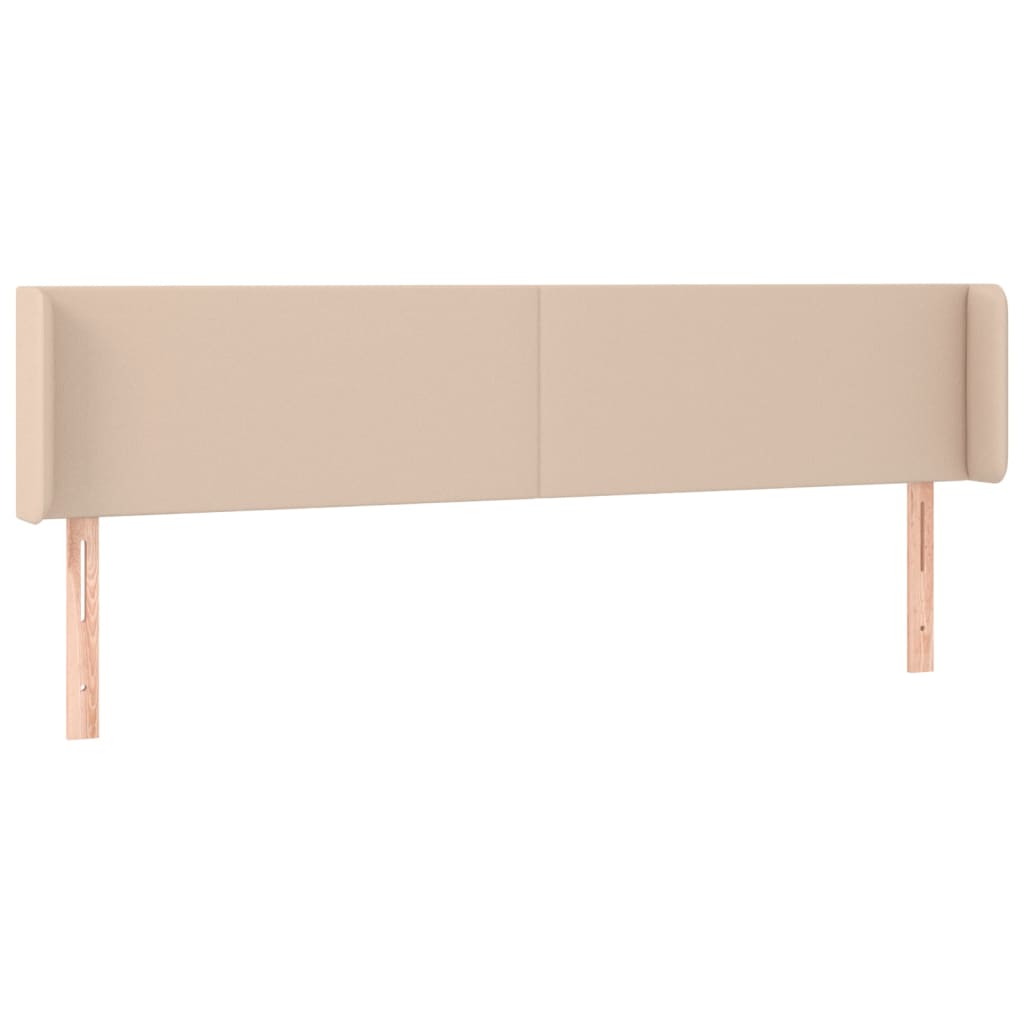 sengegavl med kanter 203x16x78/88 cm kunstlæder cappuccino
