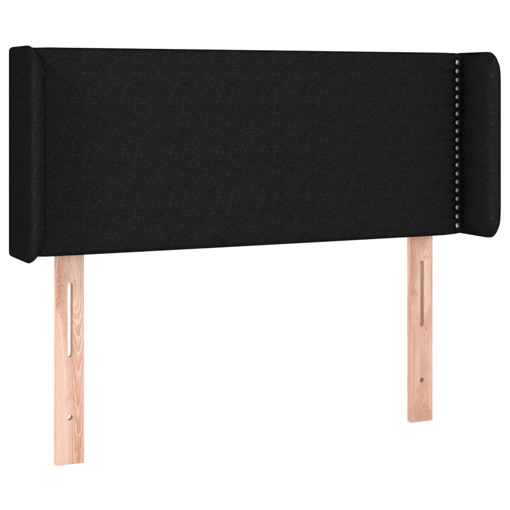 sengegavl med kanter 103x16x78/88 cm stof sort