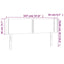 sengegavl med kanter 147x16x78/88 cm stof cremefarvet