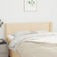 sengegavl med kanter 147x16x78/88 cm stof cremefarvet