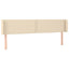 sengegavl med kanter 183x16x78/88 cm stof cremefarvet