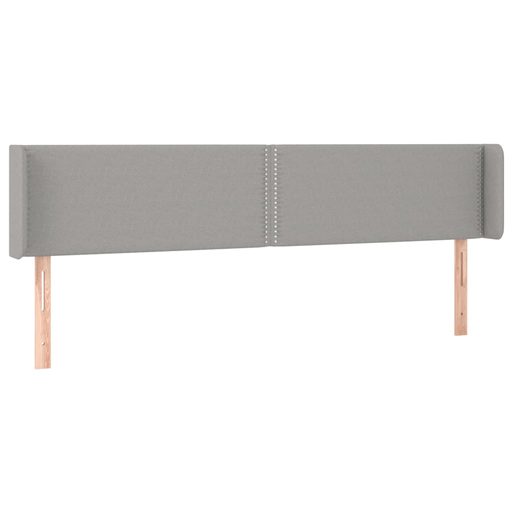 sengegavl med kanter 203x16x78/88 cm stof lysegrå