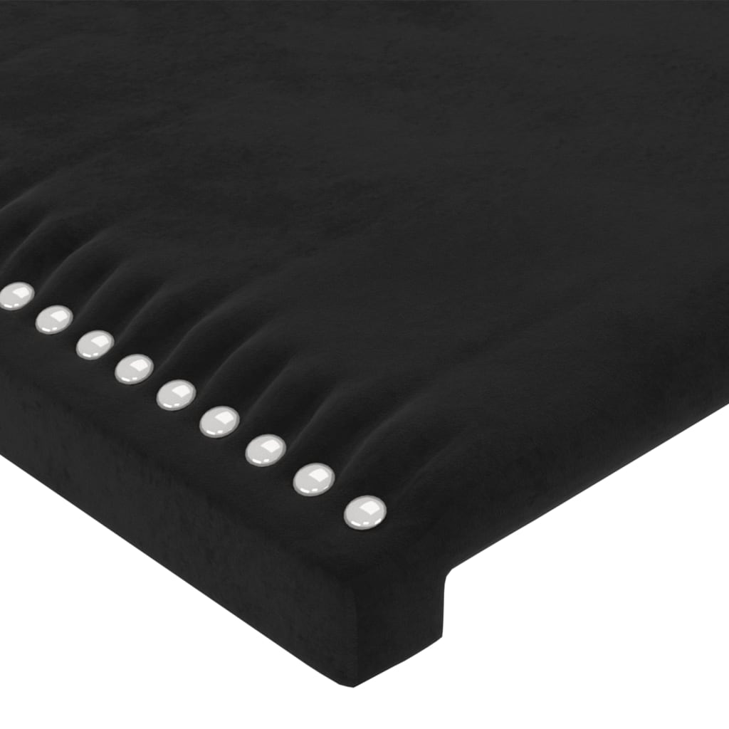 sengegavl med kanter 183x16x78/88 cm fløjl sort