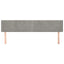sengegavl med kanter 203x16x78/88 cm fløjl lysegrå