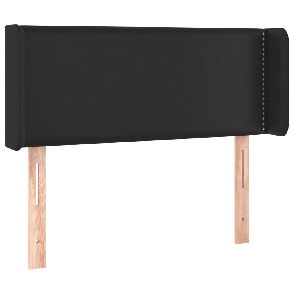 sengegavl med kanter 93x16x78/88 cm kunstlæder sort