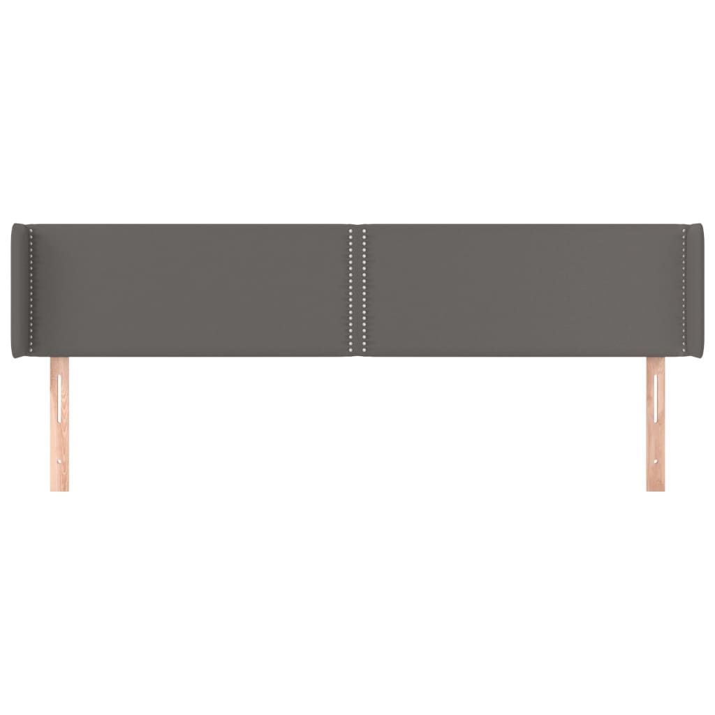 sengegavl med kanter 183x16x78/88 cm kunstlæder grå