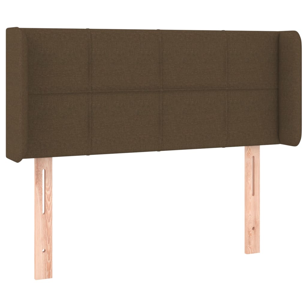 sengegavl med kanter 83x16x78/128 cm stof mørkebrun