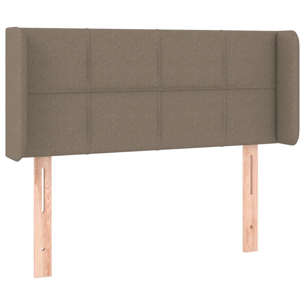 sengegavl med kanter 83x16x78/128 cm stof gråbrun
