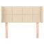 sengegavl med kanter 83x16x78/128 cm stof cremefarvet