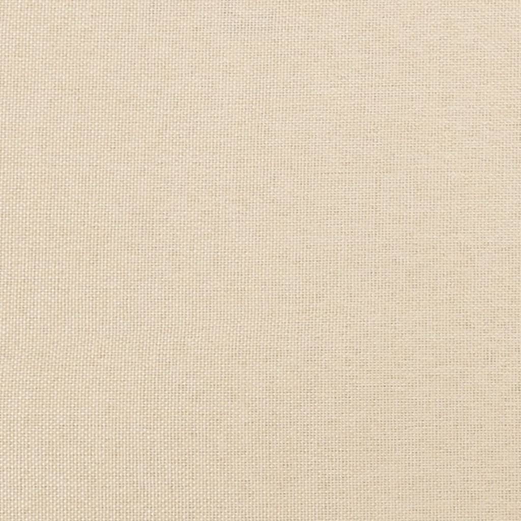 sengegavl med kanter 83x16x78/128 cm stof cremefarvet