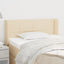sengegavl med kanter 83x16x78/128 cm stof cremefarvet