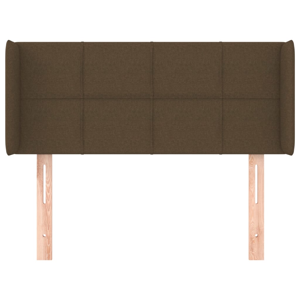 sengegavl med kanter 93x16x78/88 cm stof mørkebrun
