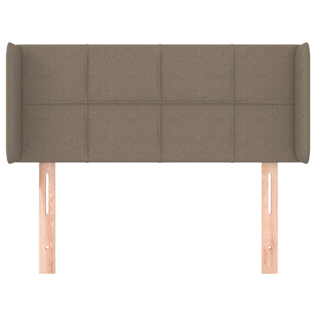 sengegavl med kanter 93x16x78/88 cm stof gråbrun