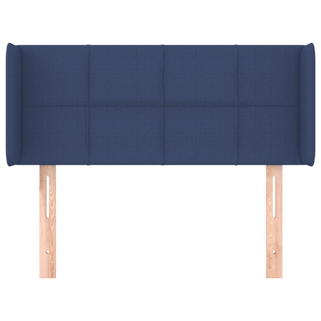 sengegavl med kanter 93x16x78/88 cm stof blå