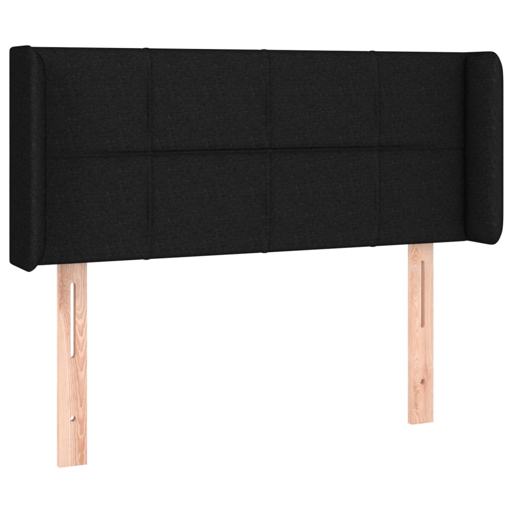sengegavl med kanter 103x16x78/88 cm stof sort