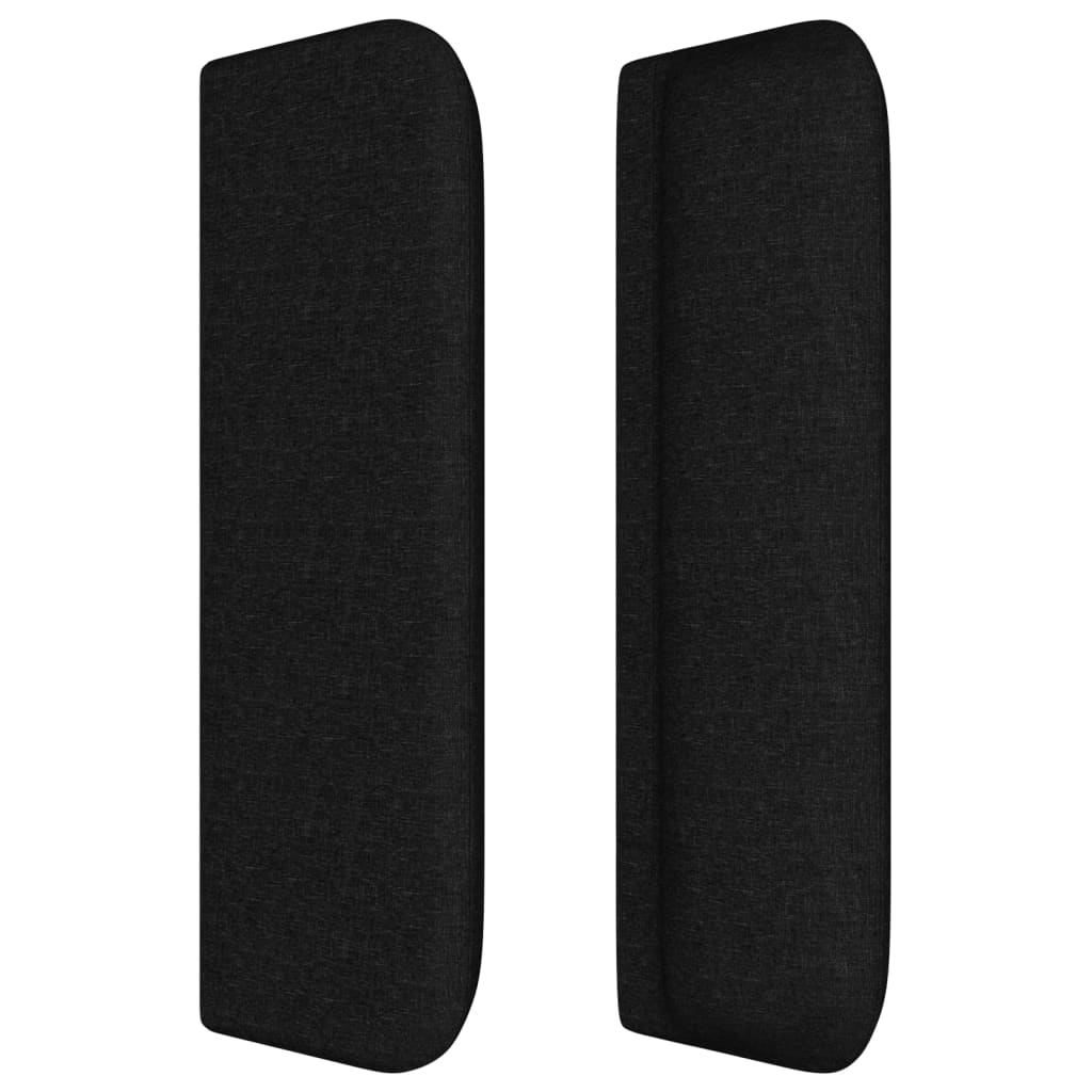 sengegavl med kanter 103x16x78/88 cm stof sort