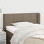 sengegavl med kanter 103x16x78/88 cm stof gråbrun