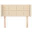 sengegavl med kanter 103x16x78/88 cm stof cremefarvet