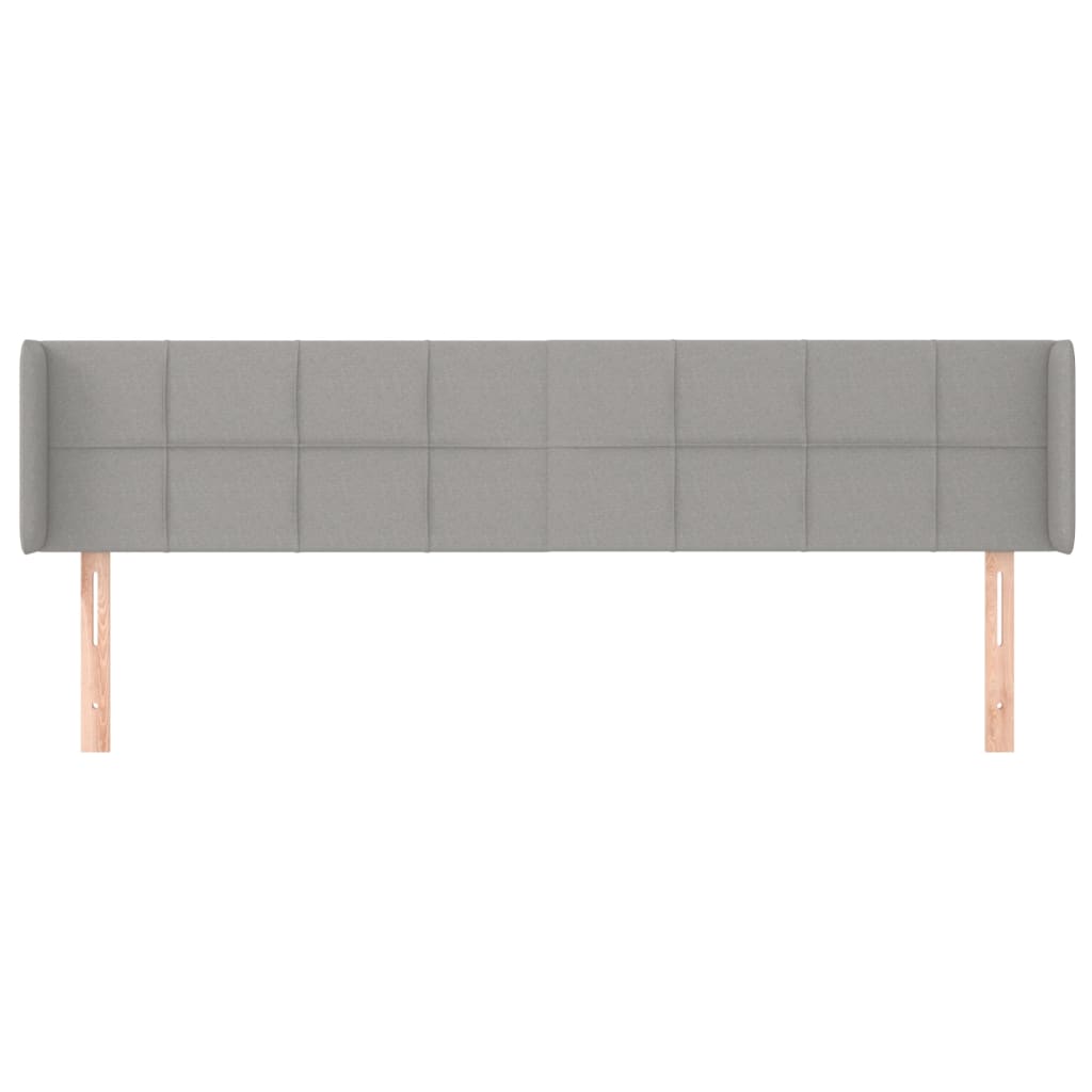 sengegavl med kanter 163x16x78/88 cm stof lysegrå