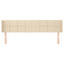 sengegavl med kanter 163x16x78/88 cm stof cremefarvet