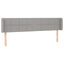 sengegavl med kanter 203x16x78/88 cm stof lysegrå