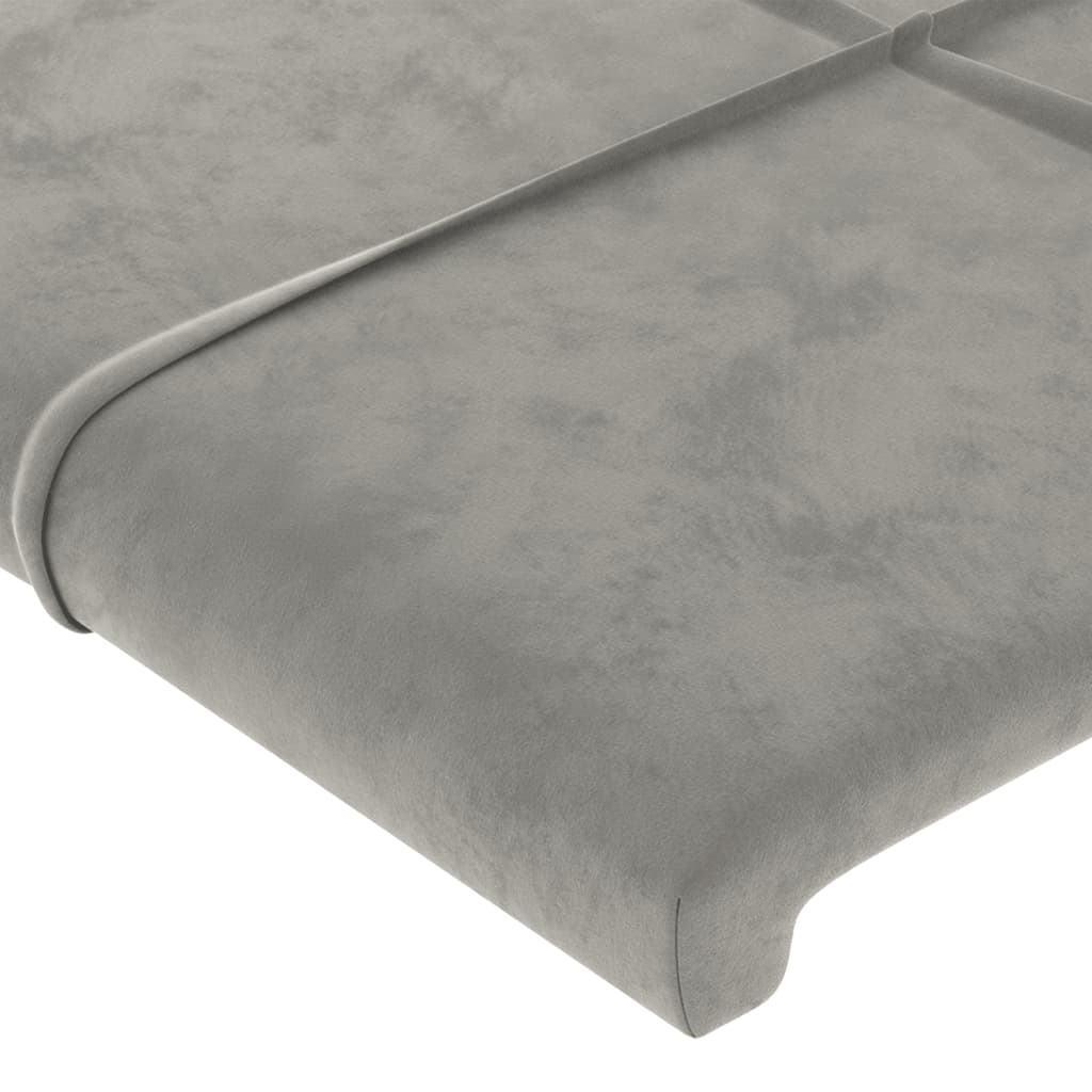 sengegavl med kanter 93x16x78/88 cm fløjl lysegrå