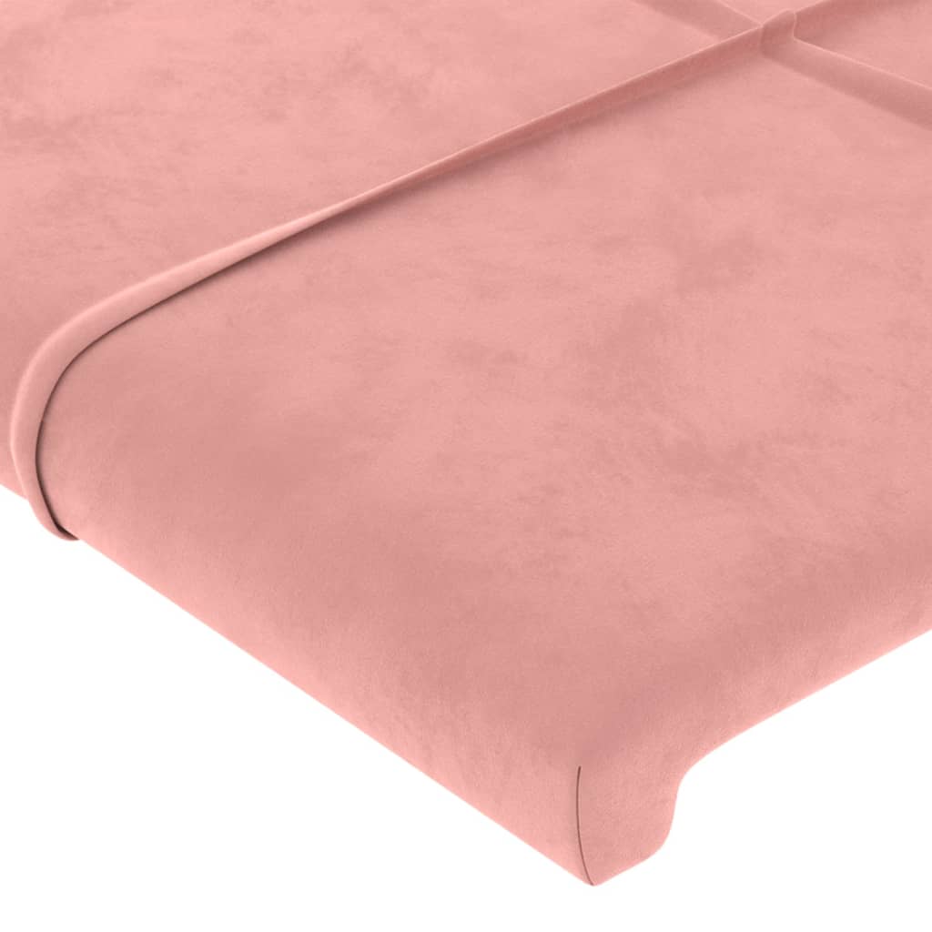 sengegavl med kanter 103x16x78/88 cm fløjl lyserød