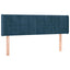 sengegavl med kanter 147x16x78/88 cm fløjl mørkeblå