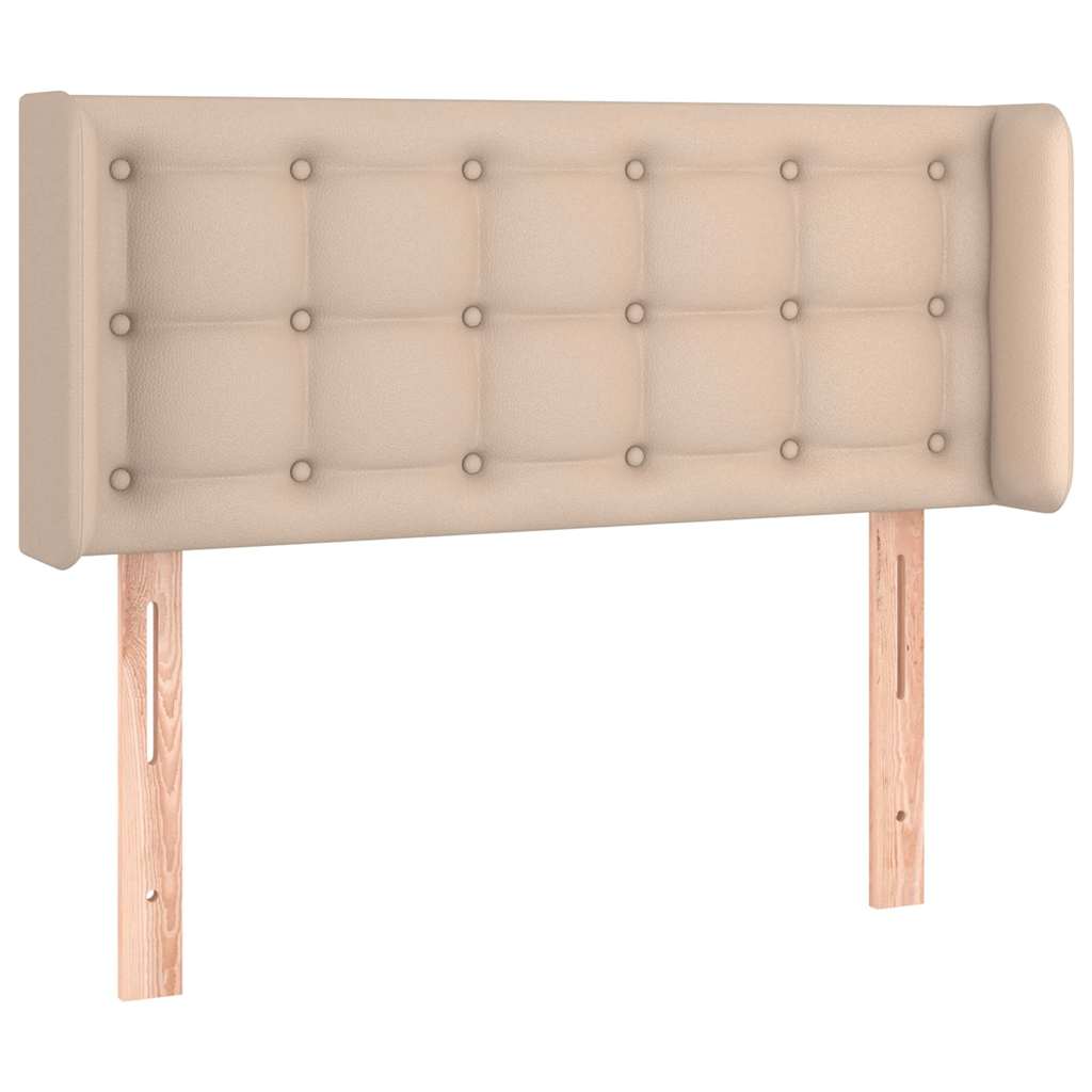 sengegavl med kanter 83x16x78/88 cm kunstlæder cappuccino