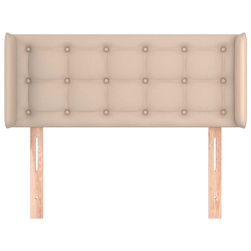 sengegavl med kanter 83x16x78/88 cm kunstlæder cappuccino